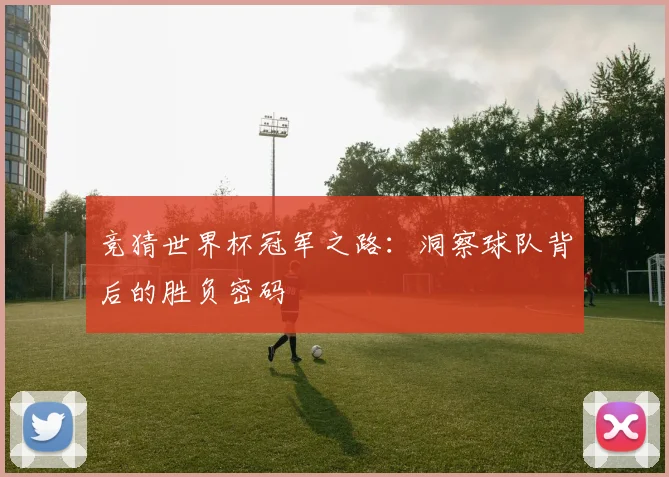 竞猜世界杯冠军之路：洞察球队背后的胜负密码